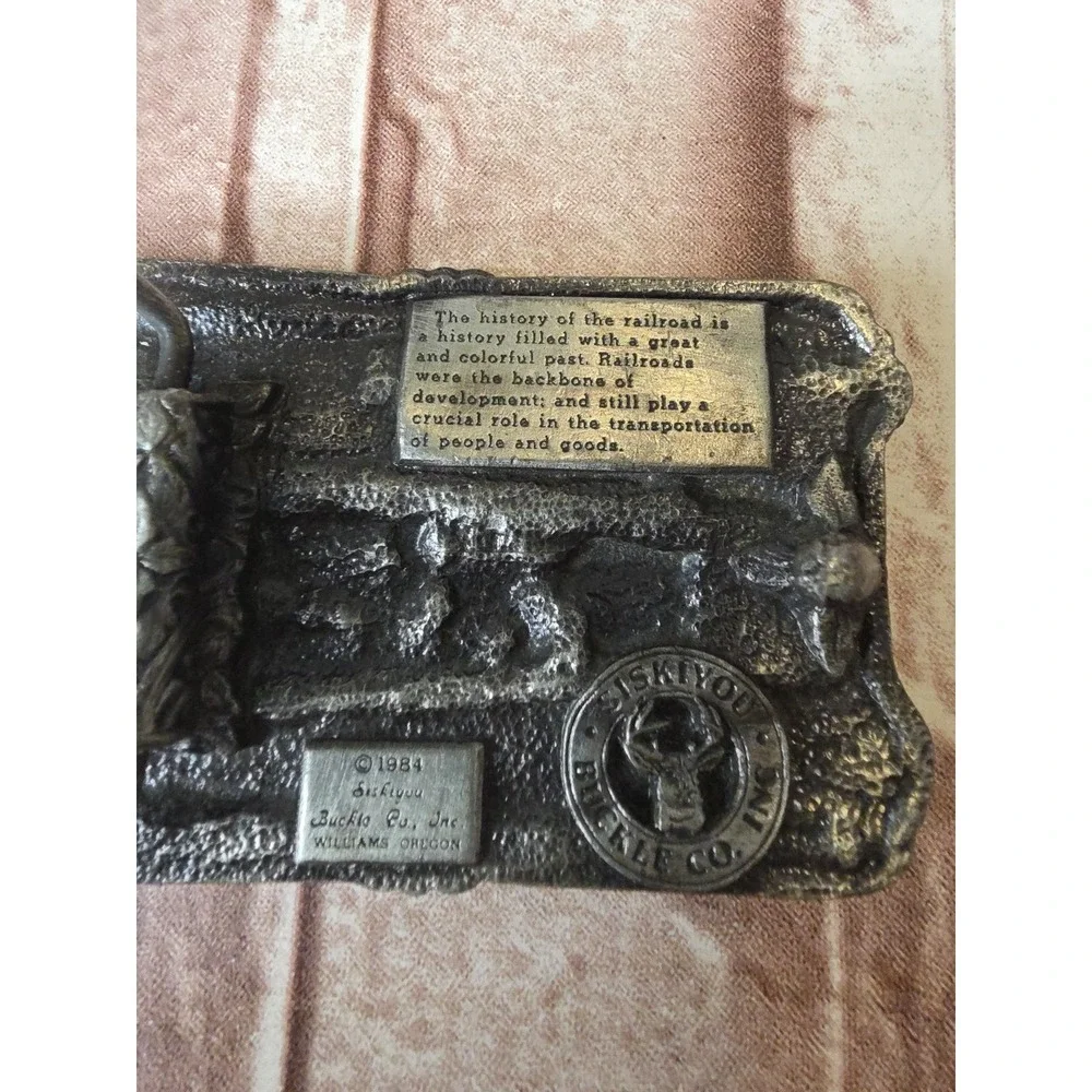 1984‎ Siskiyou Railroad History commemorative, Pewter belt buckle,